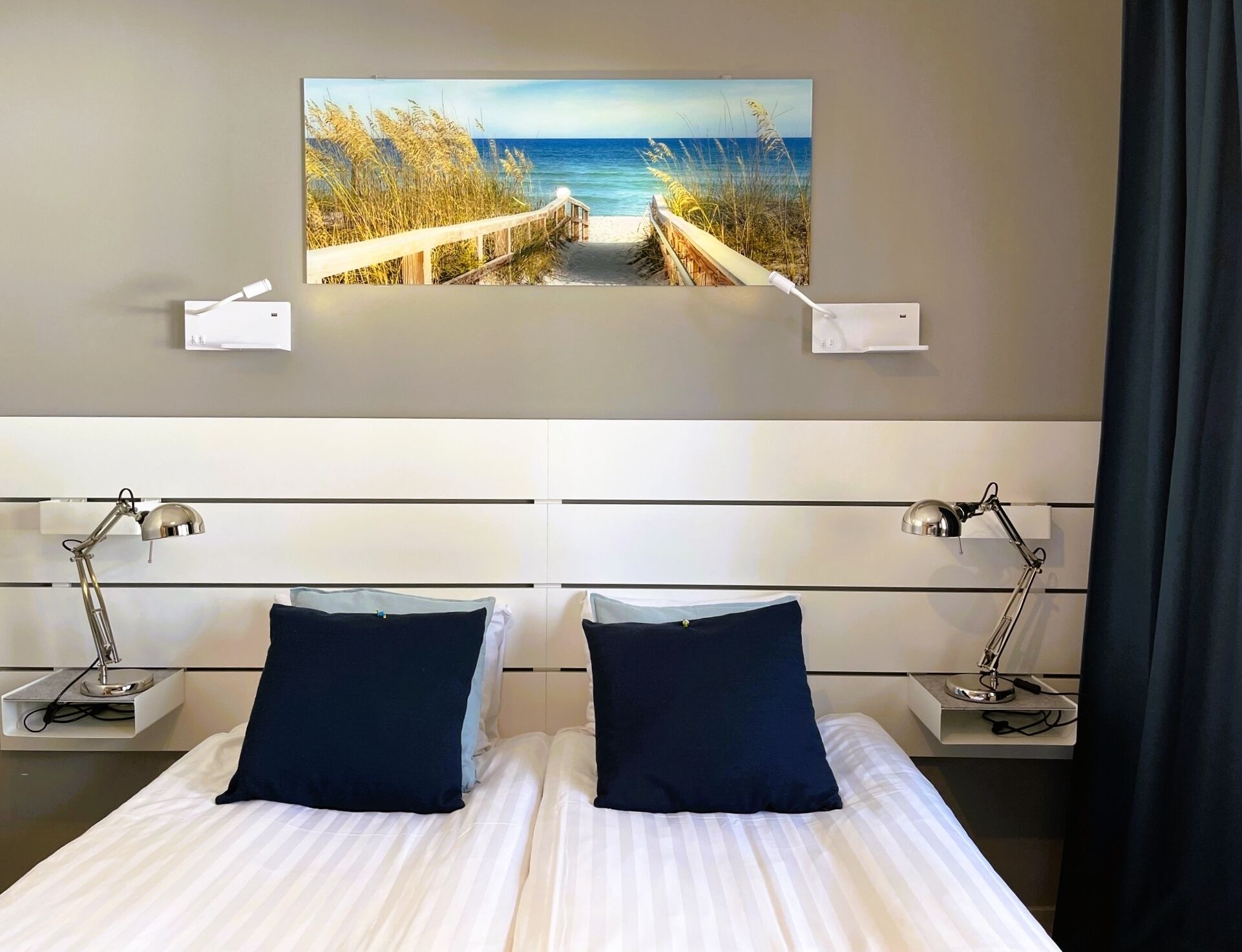 panoramic double or twin room, balcony, sea view | 1 bedroom, laptop workspace, blackout curtains, free wifi