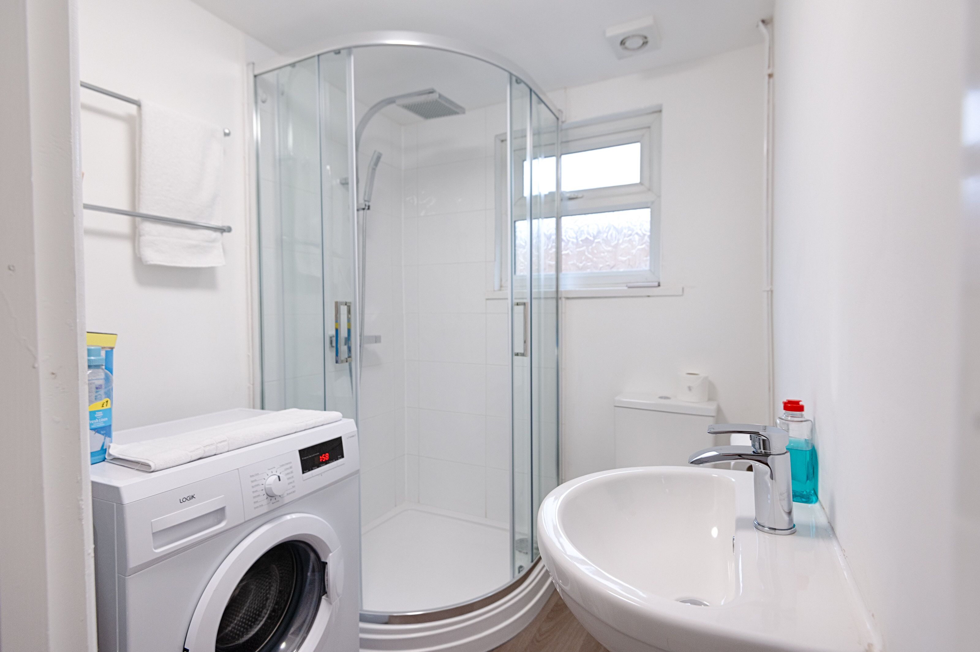 House | Bathroom | Shower, towels, soap, toilet paper