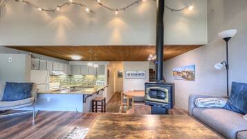 TV, fireplace, DVD player