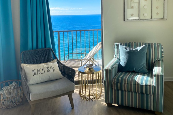 Living room. Gulf views from living room, kitchen, dining room and master.