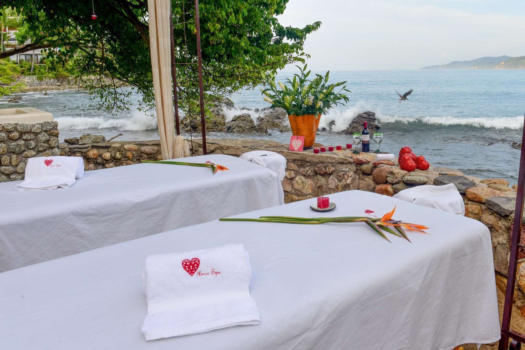 deep-tissue massages, facials, manicures and pedicures