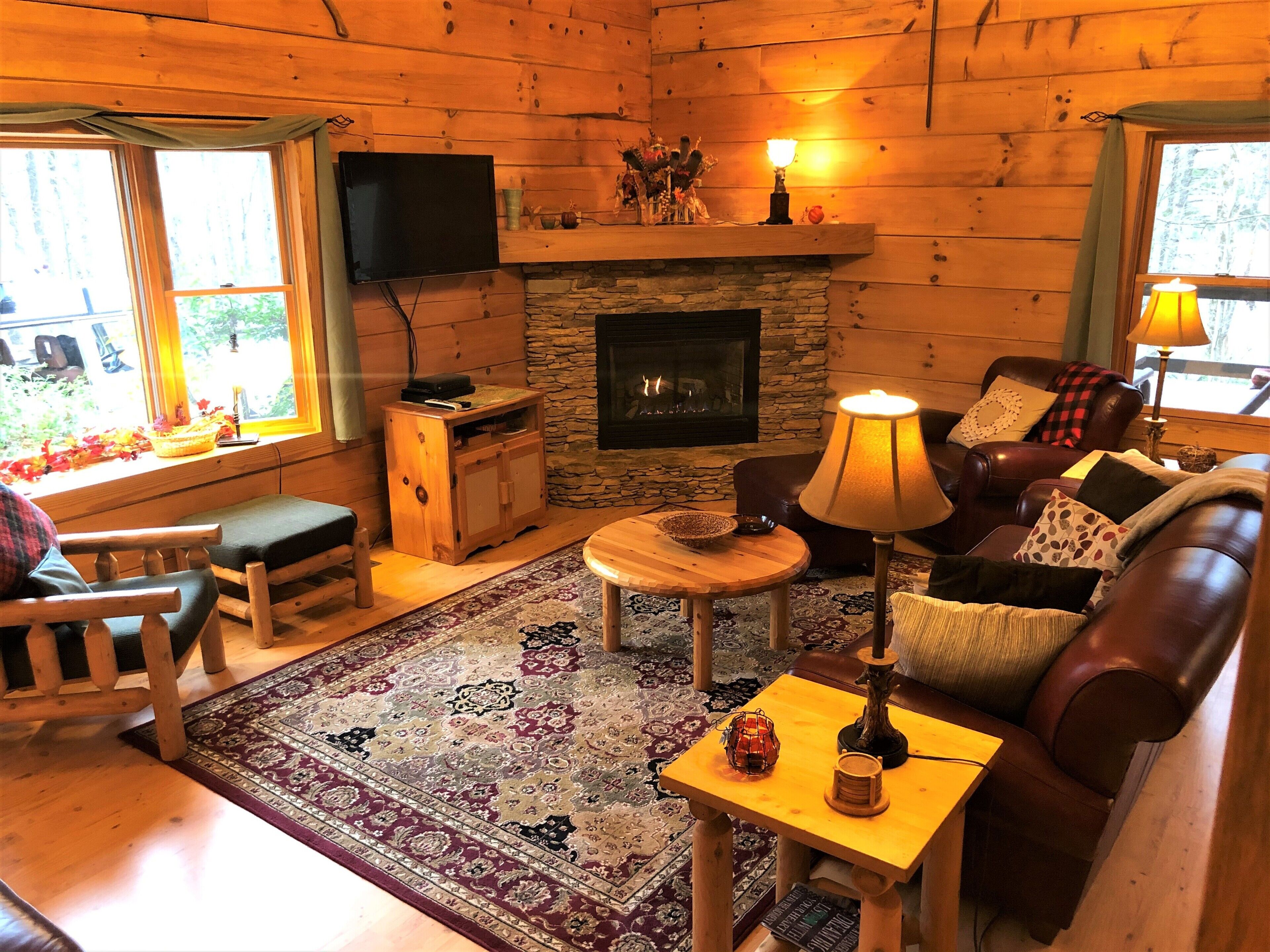 Luxury Log Cabin, 4 Secluded Mountain Acres, Dog & Biker Friendly, Hot Tub Wi-Fi