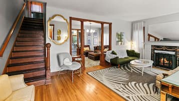 Smart TV, fireplace, video games, table football