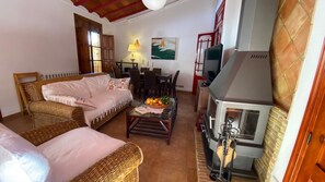 TV, fireplace, books, stereo - Cora de Tudmir country house (murcia)
