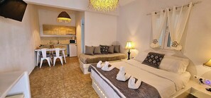 Shared Dormitory, 1 Bedroom, Balcony, Garden View | 1 bedroom, iron/ironing board, free WiFi, bed sheets - Room in Studio - Pleasure Studios1 Person 3 (Santorini)