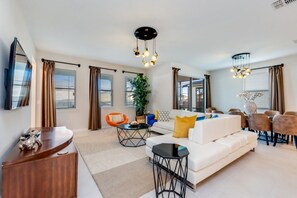 Living room - At Last You can Rent the Perfect Luxury Villa on Solara Resort, Minutes From Disney World, Orlando Villa 3620 (Kissimmee)