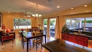 Fridge, microwave, oven, blender