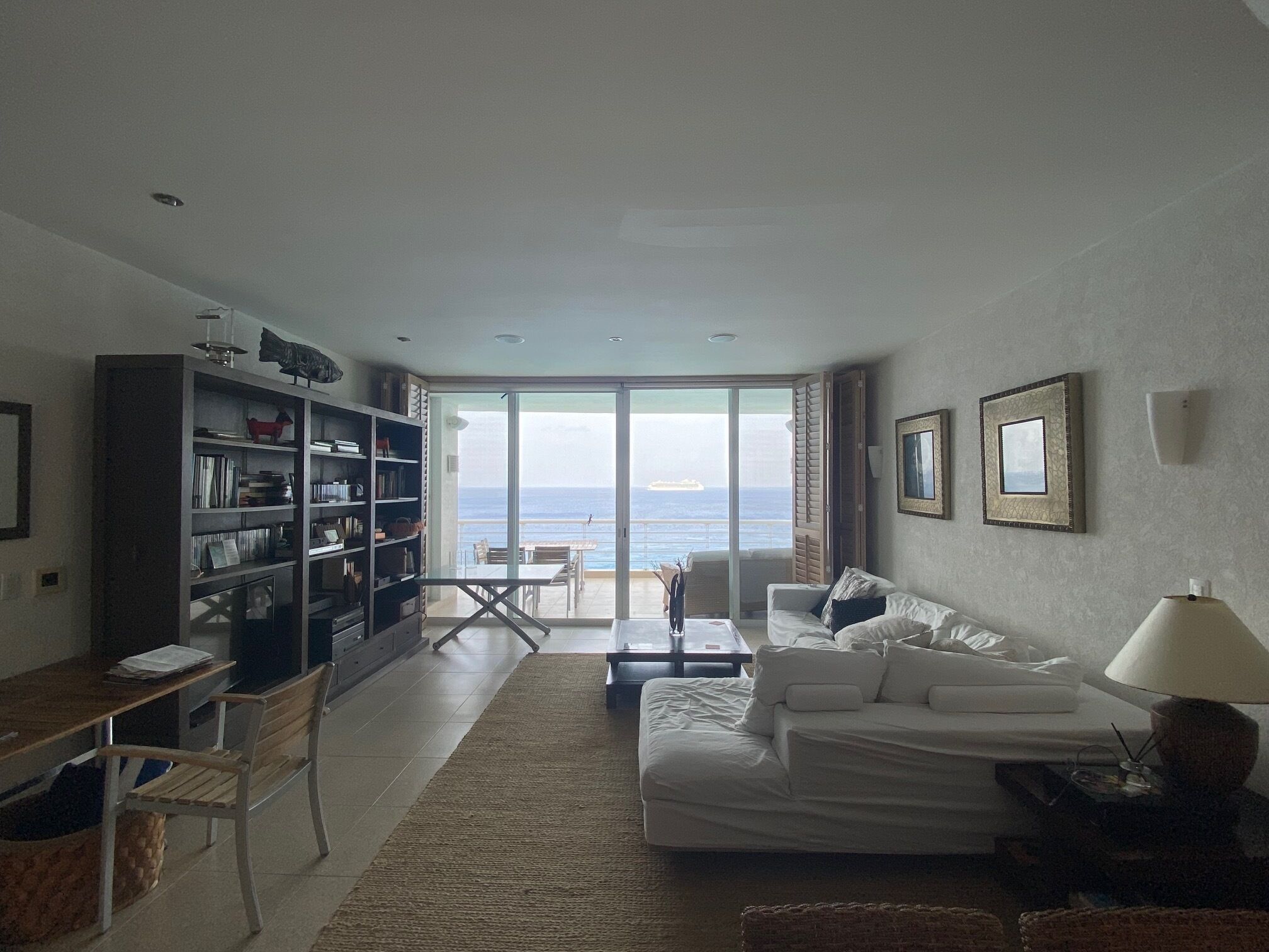 Älytelevisio, DVD-soitin, kirjoja, musiikkikirjasto