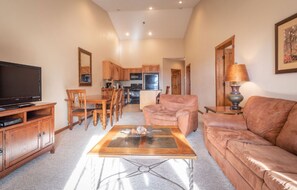 TV, fireplace, DVD player, table football