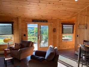 Smart TV, fireplace, table football, books