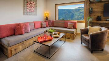 Télévision, cheminée, lecteur de DVD, chaßne hi-fi