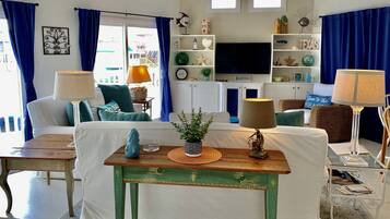 Smart TV, DVD player, books, streaming services