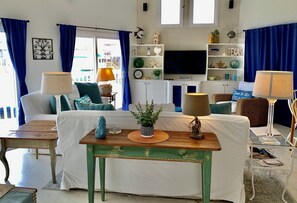 Smart TV, DVD player, books, streaming services