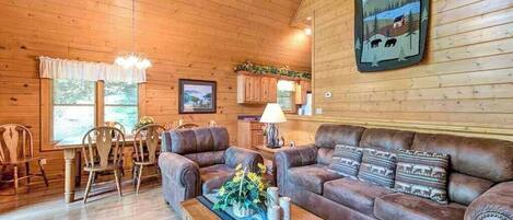 Studio (2 Bedrooms) | Oppholdsområde | TV og peis