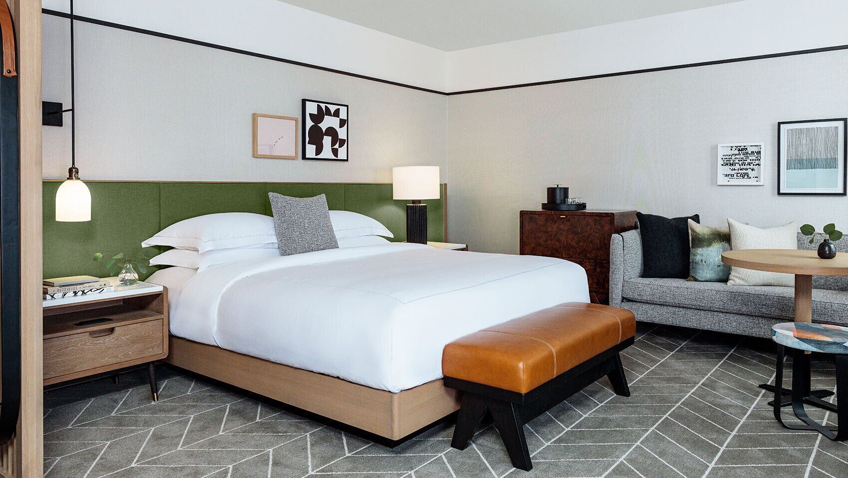 Frette Italian sheets, premium bedding, down comforters, minibar