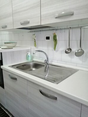 Oven, stovetop, dishwasher, coffee/tea maker