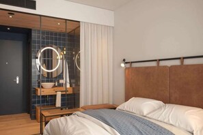 Ropa de cama hipoalergénica, escritorio y sistema de insonorización