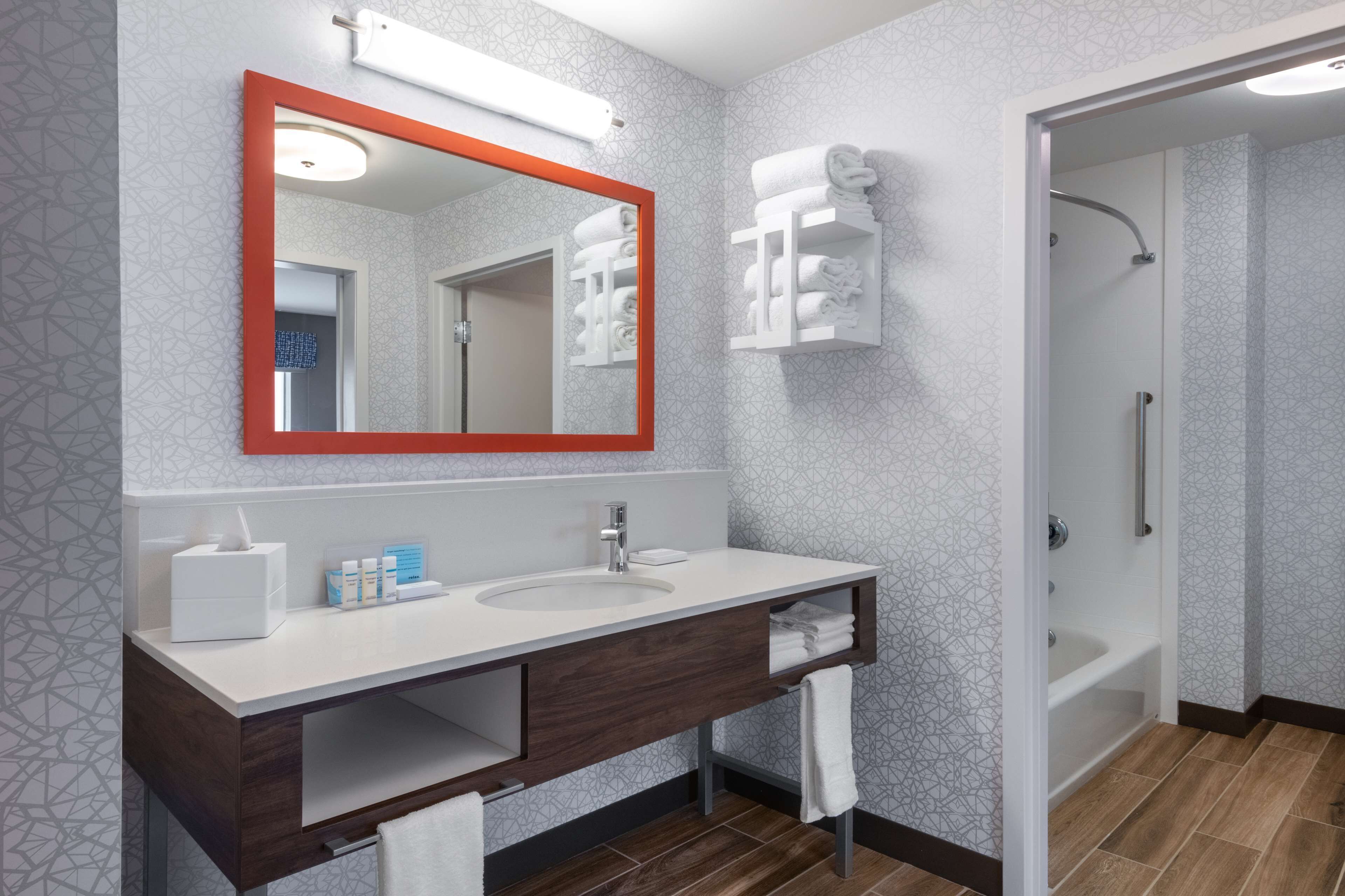 free toiletries, hair dryer, towels