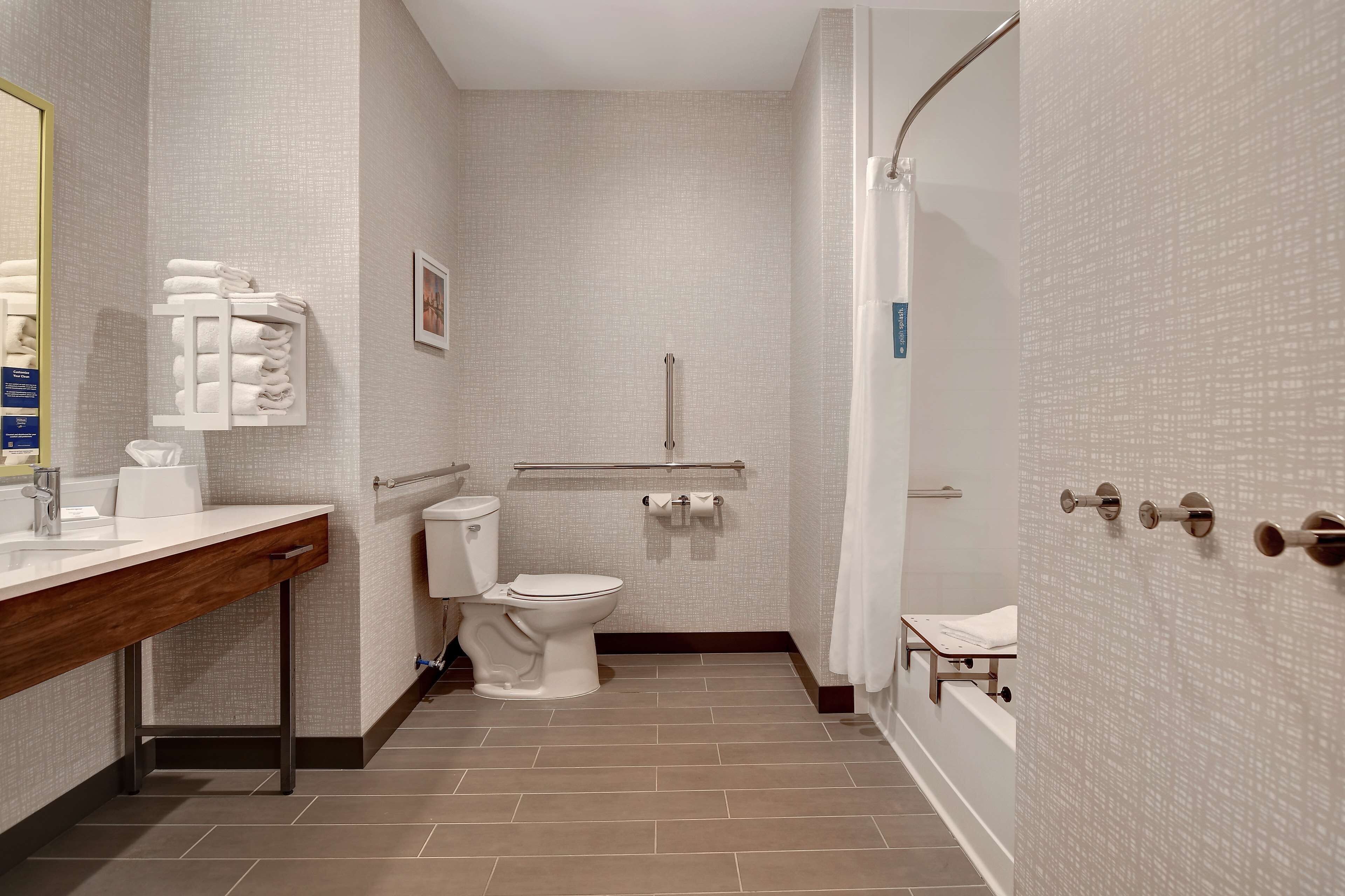 free toiletries, hair dryer, towels