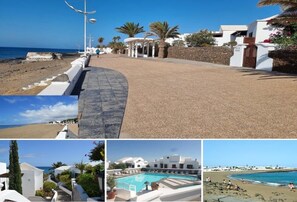 On the beach, sun-loungers - Comfort bungalow (1st row) in exclusive complex directly by the sea/beach pool (Playa Honda)