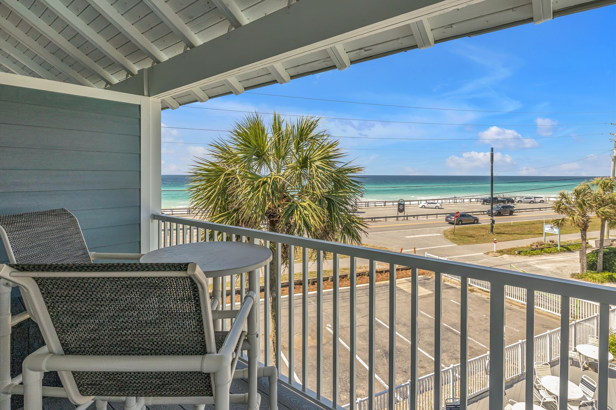 A SENSATIONAL view of the Gulf from the balcony.