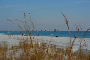 Plage, chaises longues, serviettes de plage