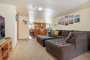 Smart TV, video games, foosball, books