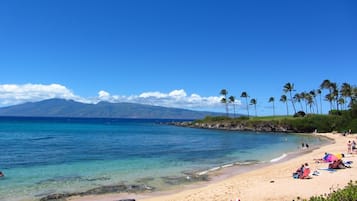 On the beach, snorkeling
