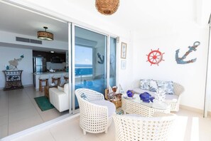 TV, offices - 〽️PrivateBeach🏝OCEANPanoramicView🌆➕Pool➕Wifi (Guayacanes)