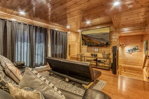TV, fireplace, video games, DVD player - Cabin w/ Indoor Pool, Theater, Hot Tub & Views – Sleeps 12 (Sevierville)