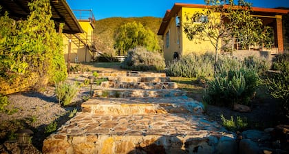 3 comfortable individuals cabins in a property with stunning views of the valley