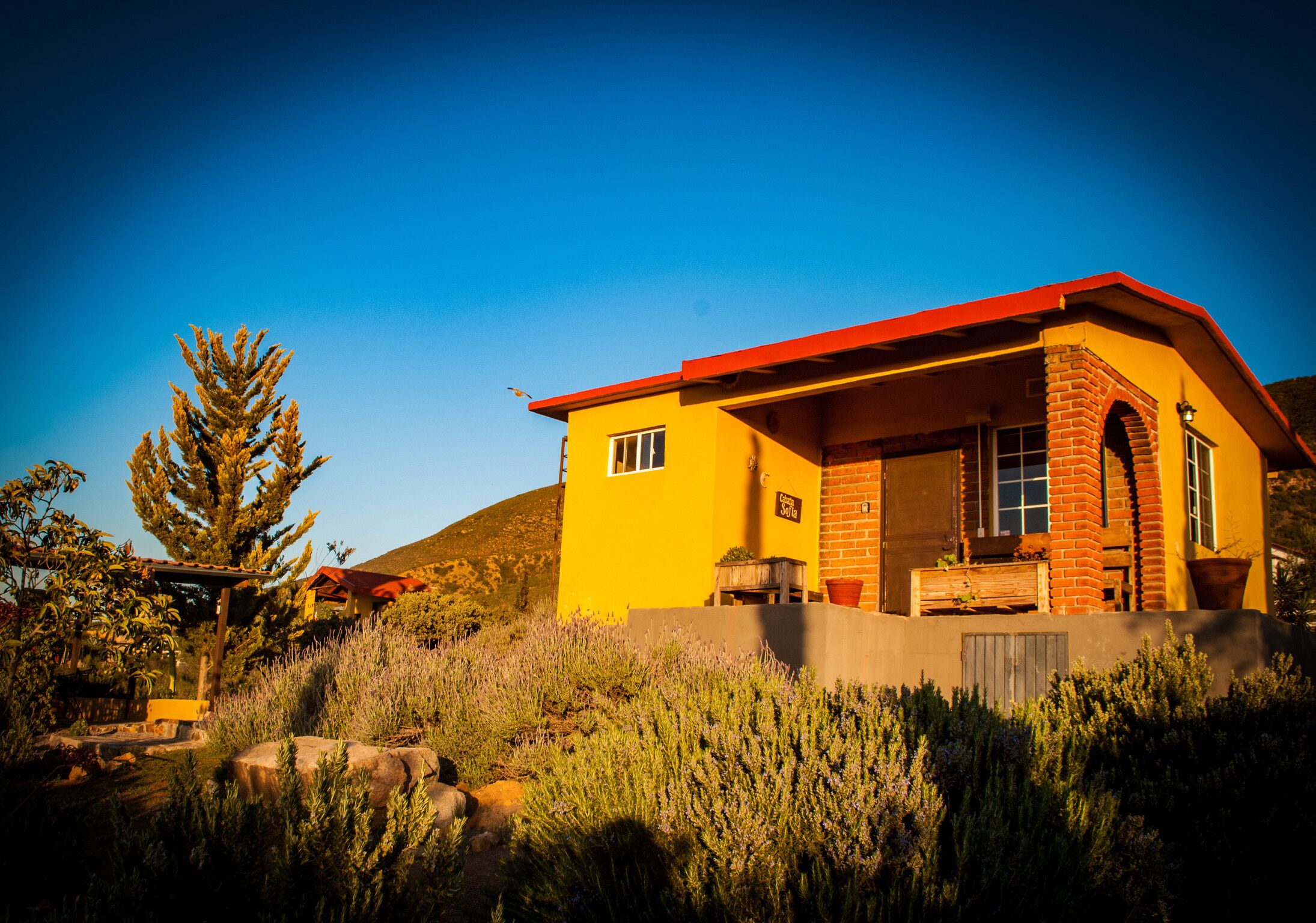 3 comfortable individuals cabins in a property with stunning views of the valley