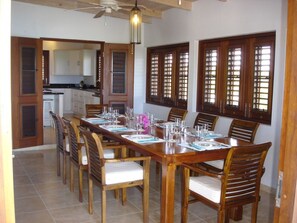 Dining - Peaceful Luxury 1 Double Bedroom Villa With large private pool and its own dock (Willikies)