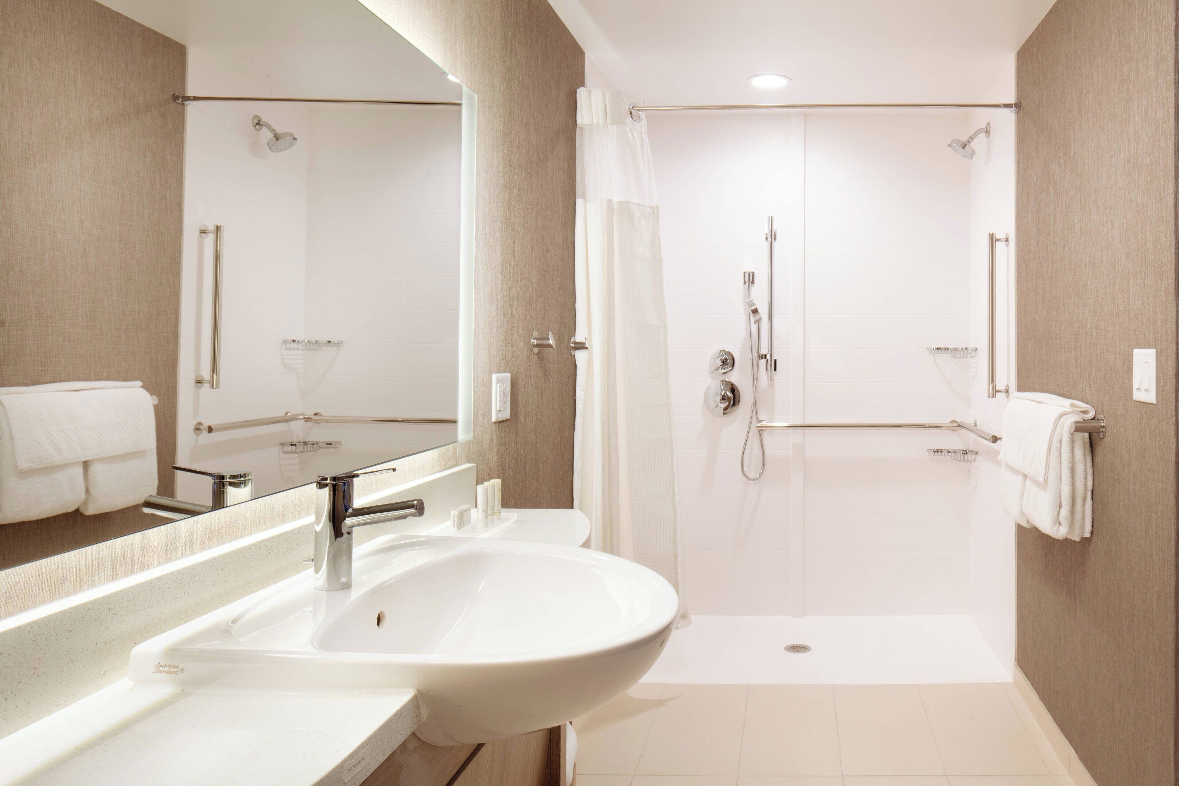 free toiletries, hair dryer, towels