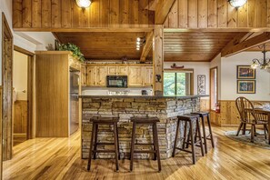 Fridge, microwave, oven, stovetop - Private Gatlinburg Cabin with a Spectacular Mountain View & Game Room! (Gatlinburg)