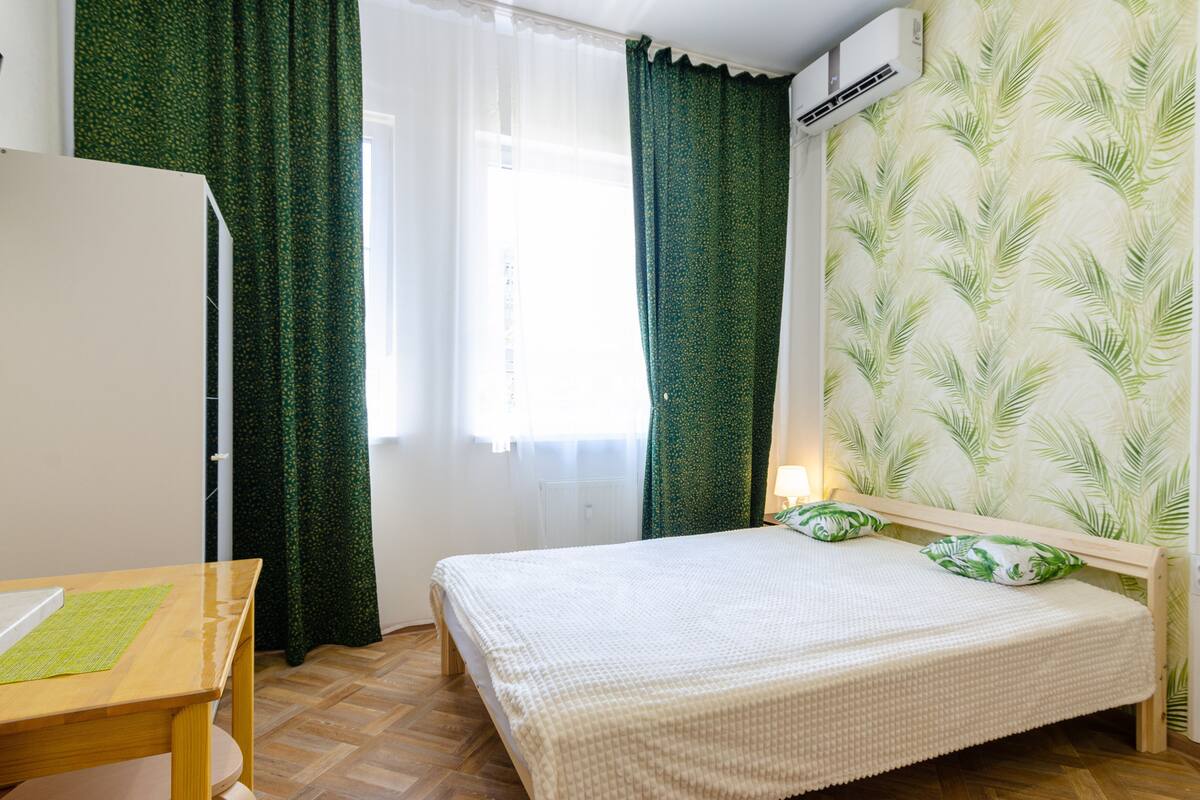 Premium bedding, down duvets, blackout curtains, iron/ironing board