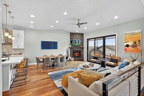 TV, fireplace, offices - The Holly Frost | 4BR Canyons Villa with Hot Tub! (Park City)