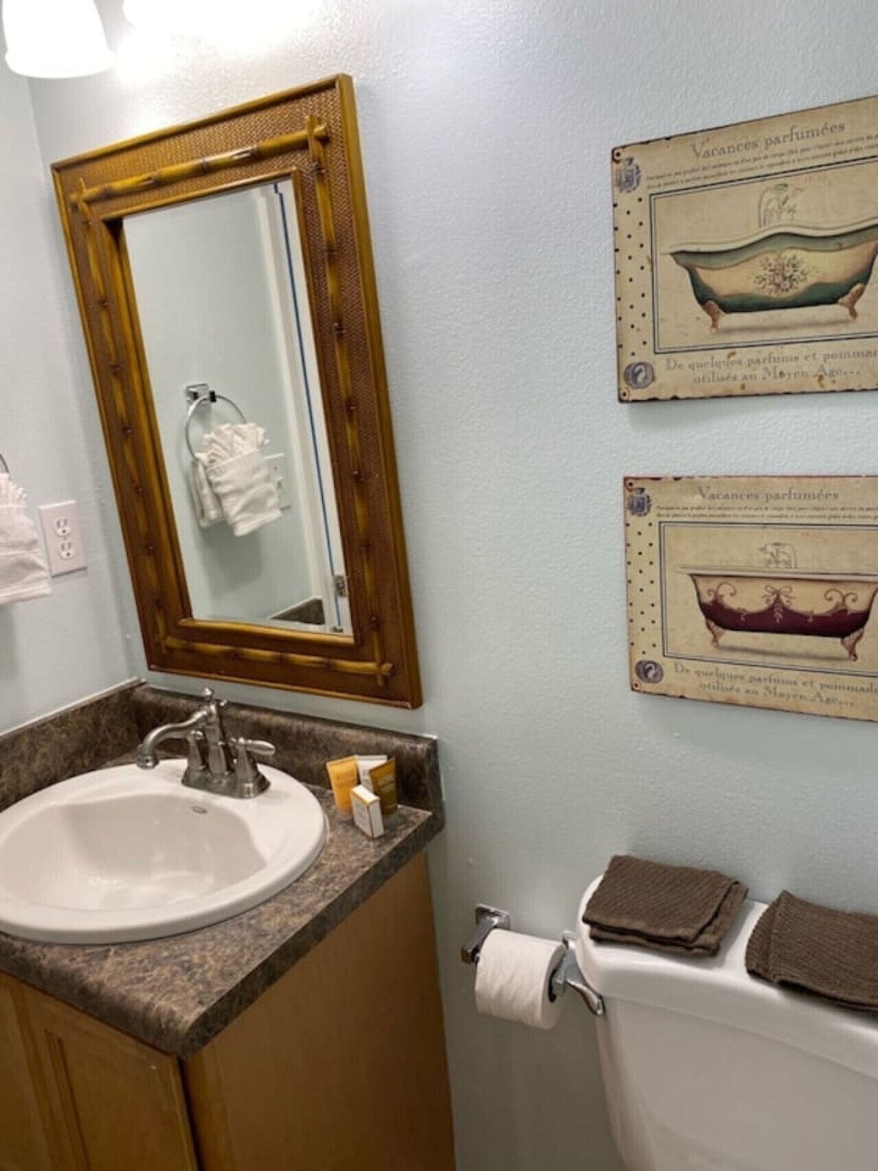 Serviettes fournies, savon, papier toilette