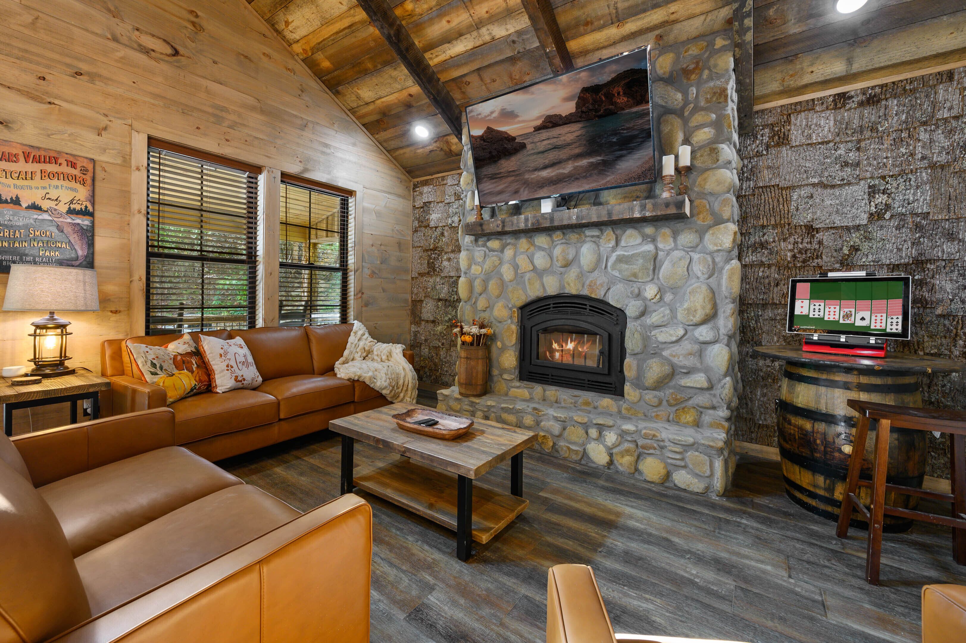 TV connectée, cheminée, jeux vidéo