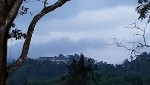 A building surrounded by trees and a cloudy sky. - Standard Double Room-wayanad (Vythiri)