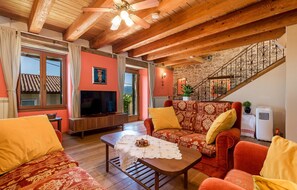 TV, foosball, stereo