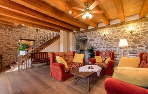 TV, foosball, stereo