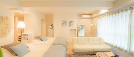 1 غرفة نوم ومكواة/لوح كي وواي فاي مجانًا وملاءات أسرّة