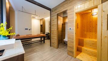 Hot tub, steam room, body treatments, Thai massages, facials