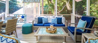 10 Minute Walk to Beach!  Fabulous Backyard w/ Screened Porch, Expansive Back Deck & Fire Pit