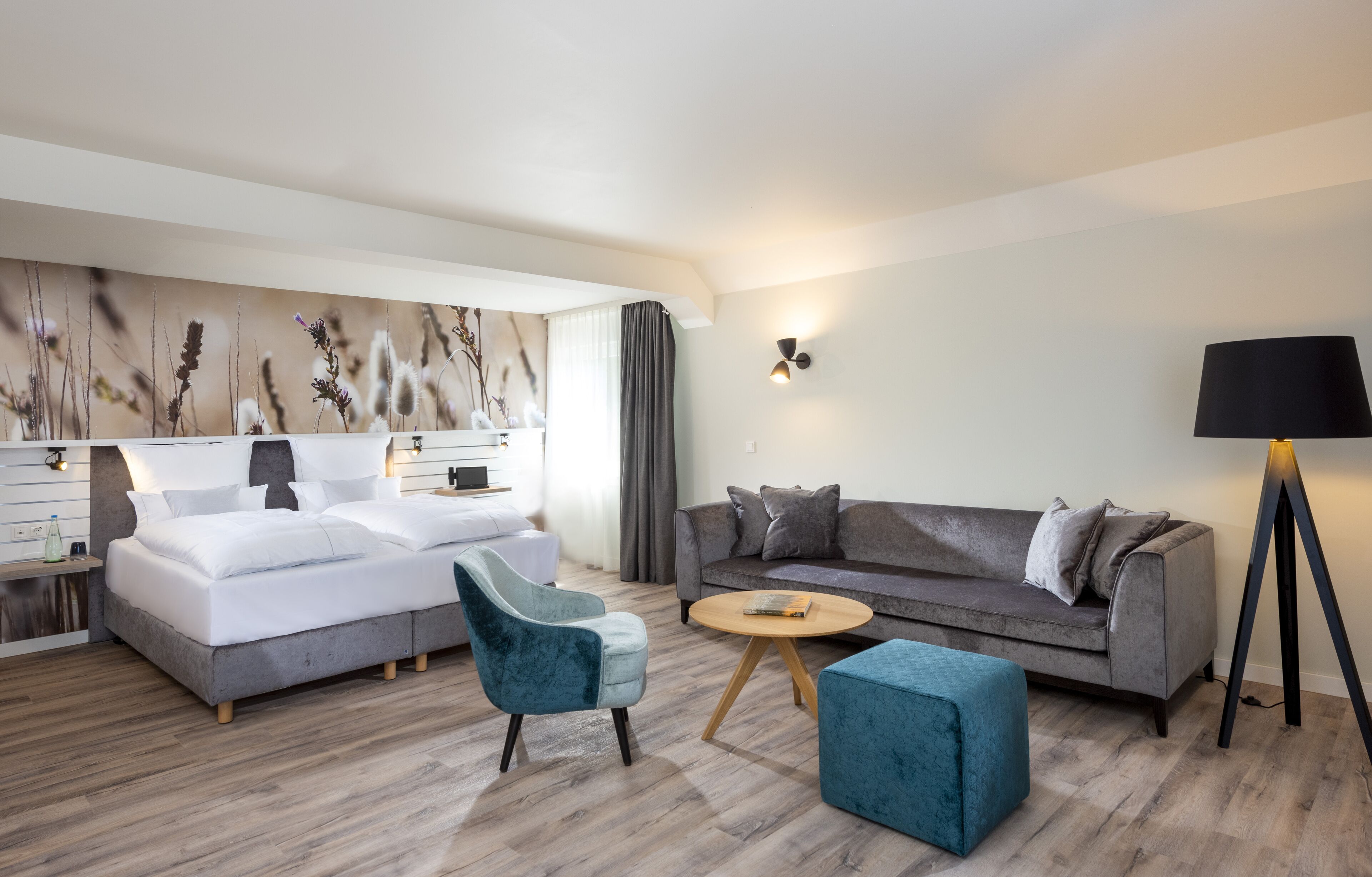 deluxe room, 1 king bed with sofa bed, non smoking, air conditioning | living area | 49-inch led tv with satellite channels, tv