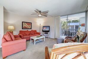 TV, DVD player, stereo