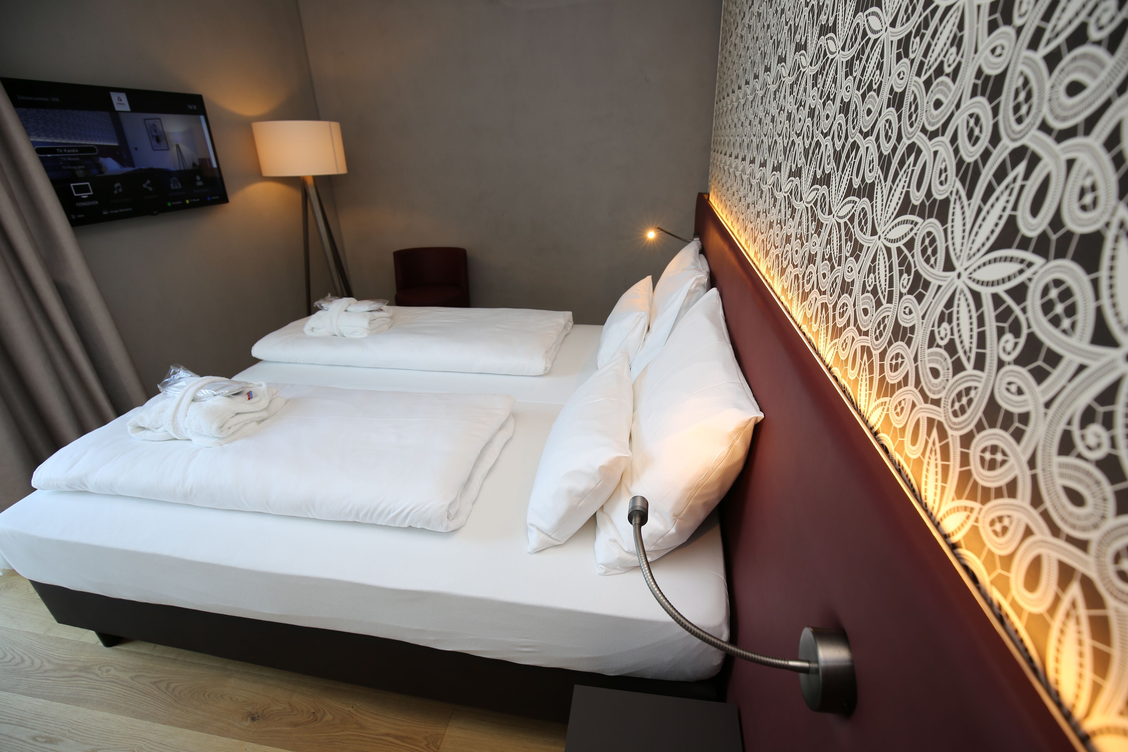 hypo-allergenic bedding, minibar, in-room safe, soundproofing