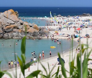 Plage, chaises longues