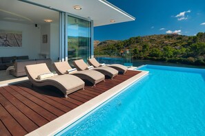 A heated pool - Luxury Beachfront Villa Blue Star Brac with Pool (Milna)